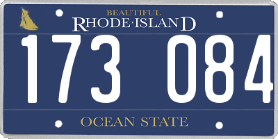 RI license plate 173084