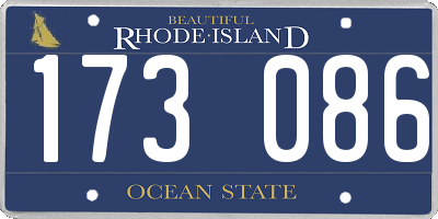 RI license plate 173086