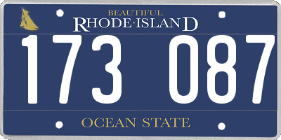 RI license plate 173087