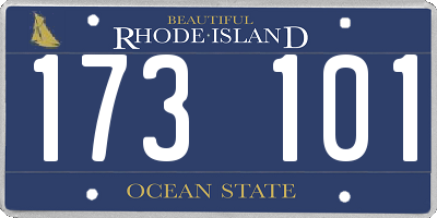 RI license plate 173101