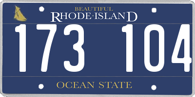 RI license plate 173104