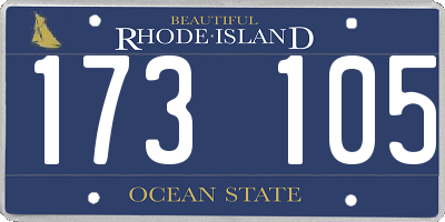 RI license plate 173105