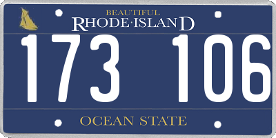RI license plate 173106