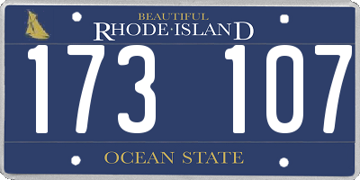 RI license plate 173107