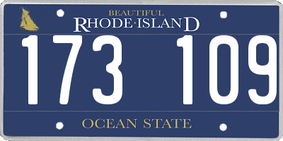 RI license plate 173109
