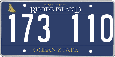 RI license plate 173110