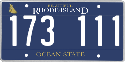 RI license plate 173111