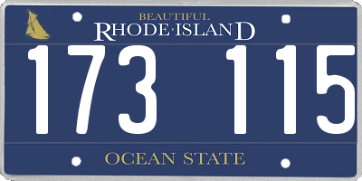 RI license plate 173115