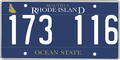RI license plate 173116