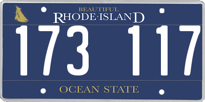 RI license plate 173117