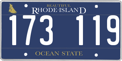 RI license plate 173119