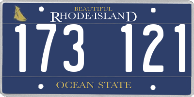 RI license plate 173121