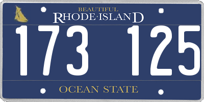 RI license plate 173125