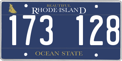 RI license plate 173128
