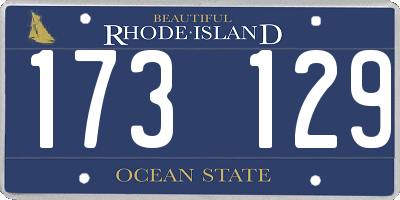 RI license plate 173129