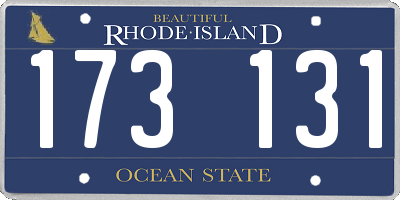 RI license plate 173131