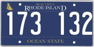 RI license plate 173132