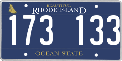 RI license plate 173133