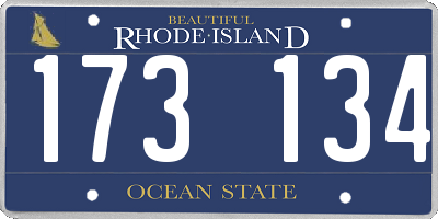 RI license plate 173134