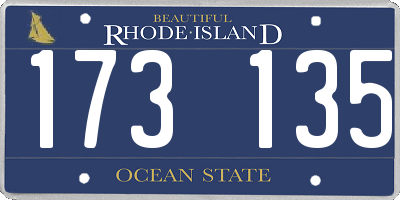RI license plate 173135