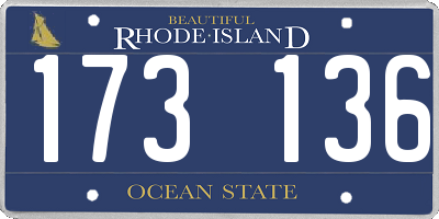 RI license plate 173136