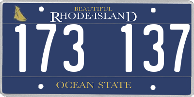 RI license plate 173137