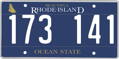 RI license plate 173141