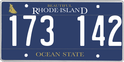 RI license plate 173142