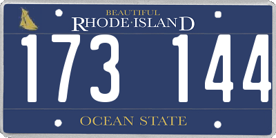 RI license plate 173144