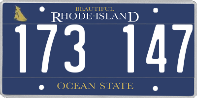 RI license plate 173147