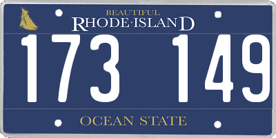 RI license plate 173149