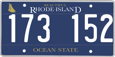 RI license plate 173152