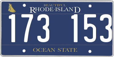 RI license plate 173153