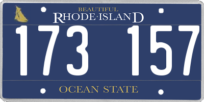RI license plate 173157