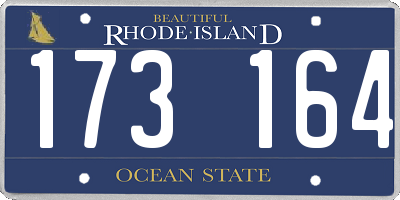 RI license plate 173164