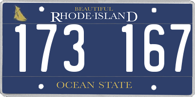 RI license plate 173167