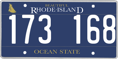 RI license plate 173168