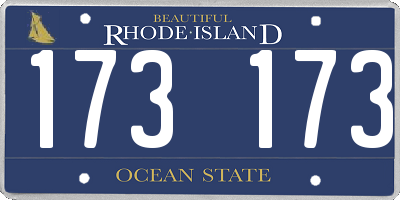 RI license plate 173173