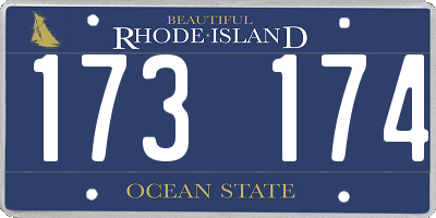 RI license plate 173174