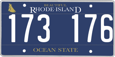 RI license plate 173176