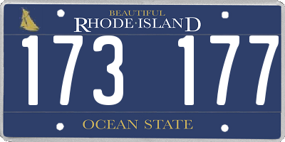 RI license plate 173177