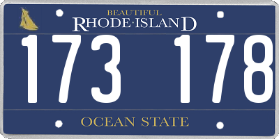RI license plate 173178