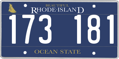 RI license plate 173181