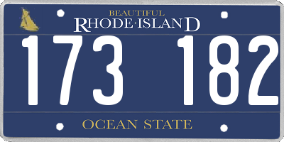 RI license plate 173182