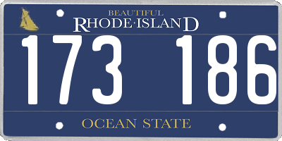 RI license plate 173186