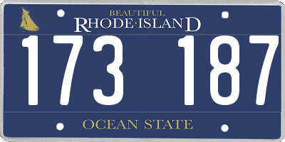 RI license plate 173187