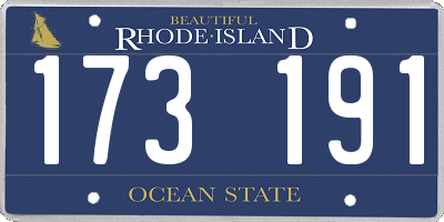 RI license plate 173191