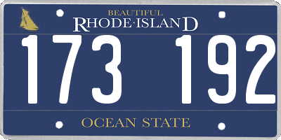 RI license plate 173192