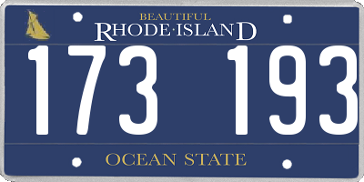 RI license plate 173193
