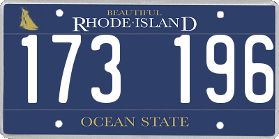 RI license plate 173196